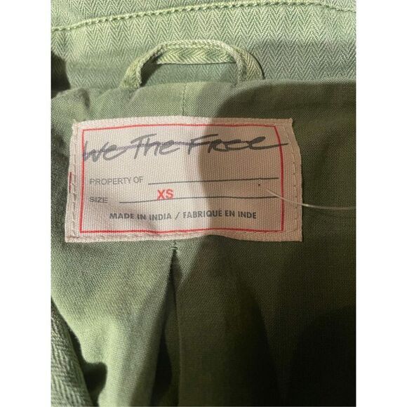 New Free People Rock and Stud Shirt Jacket Army Green Size XS - Picture 10 of 10